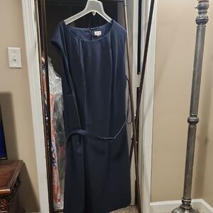 Tahari Classic Navy Midi Dress